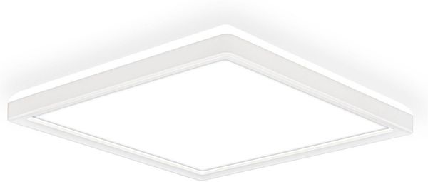 B.K.Licht - LED Deckenlampe mit indirektem Licht, 3cm flach, neutralweißes Licht, Lampe, Deckenleuchte, Wohnzimmerlampe, LED Panel, Küchenlampe, Deckenbeleuchtung, 24 x 24 x 3 cm, Weiß