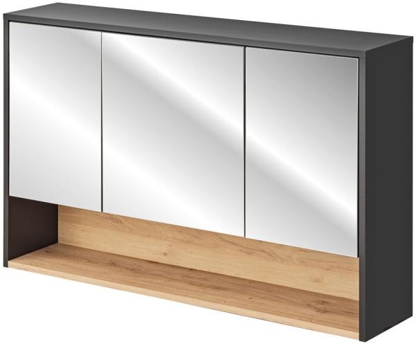 Badezimmer Spiegelschrank 120 cm BOLOGNA-56 in anthrazit mit Artisan Eiche Nb, B/H/T: ca. 120/75/25 cm