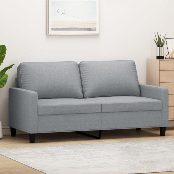 vidaXL 2-Sitzer-Sofa Hellgrau 140 cm Stoff 359163