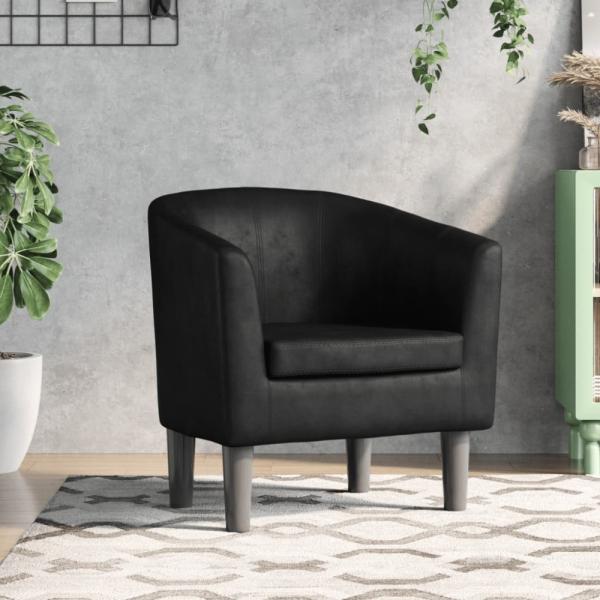 vidaXL Clubsessel Schwarz Kunstleder 356485