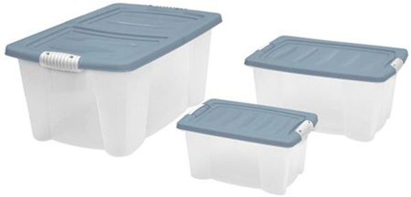 Allzweck-Stapelbox 3er-Set mit Deckel Aufbewahrungsbox Rollenbox Spielzeugkiste