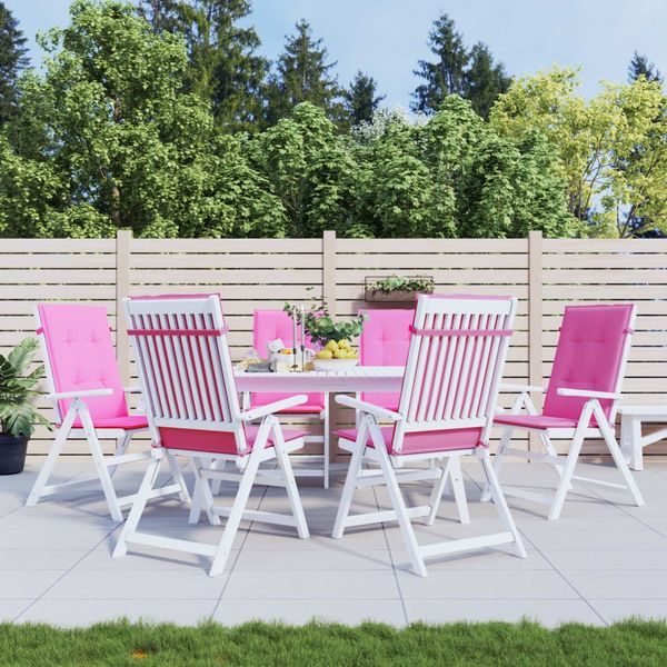 vidaXL Hochlehner-Auflagen 6 Stk. Rosa Stoff 361270