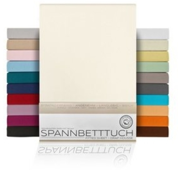 Beautex Spannbettlaken Spannbetttuch Bettlaken aus gekämmter Baumwolle Premium Jersey 160g/m², Jersey, Gummizug: rundum, (1 Stück) Bild 6