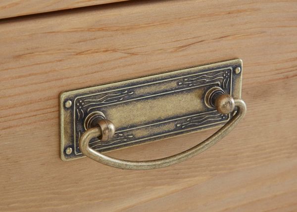 Home affaire Schiebetürenschrank Konrad, Landhausstil, rustikal, mit Schubladen + Spiegel, Kassetten massive Kiefer, FSC®-zertifiziert, Messinggriffe, mehrere Varianten