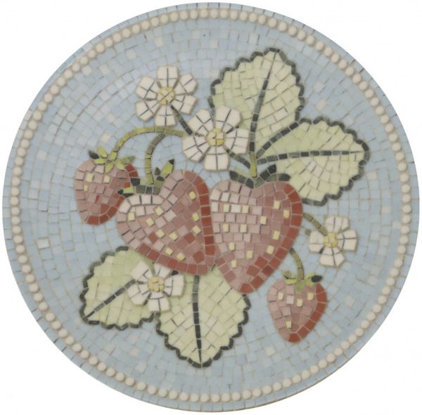 Chic Antique - Teller Kuchenteller D 16cm Keramik Mosaikoptik Erdbeeren 61102406