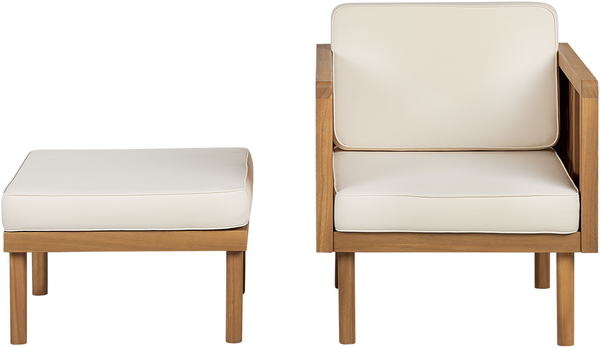 Beliani 'BARATTI' Lounge Set mit Tisch, Akazienholz Heller Holzfarbton Bild 7