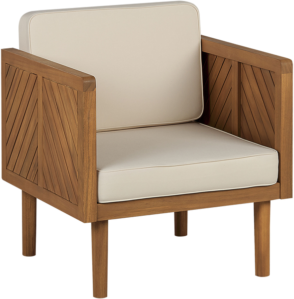 Beliani 'BARATTI' Lounge Set mit Tisch, Akazienholz Heller Holzfarbton Bild 4