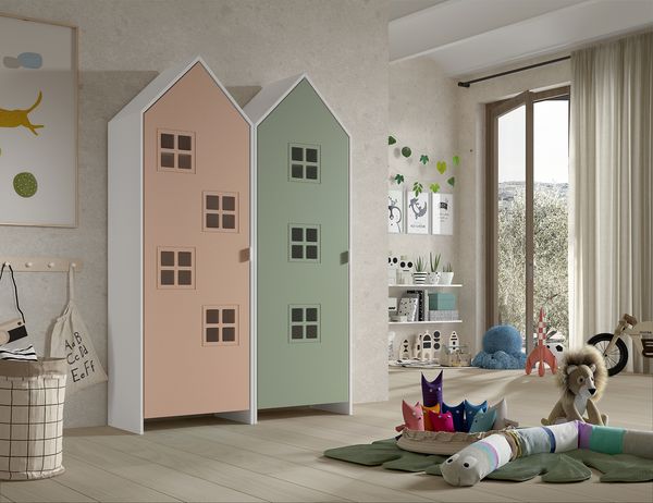 Schrank Casami Bruges 37 x 115,2 x 171,3 cm MDF Rosa Grün