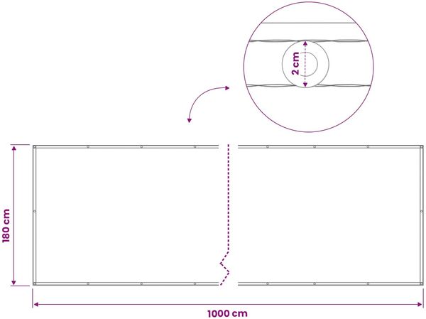 vidaXL Balkon Sichtschutz 180 x 1000 cm Stoff mit PU-Beschichtung 42036749 Bild 7