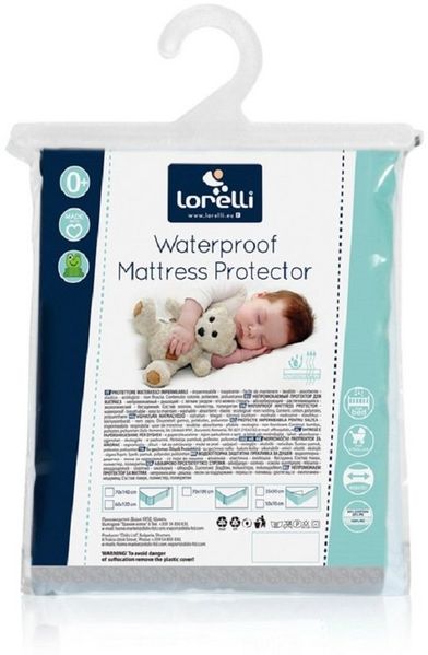 Lorelli Babybett Matratzenschoner, weiß, wasserdicht 70x100 cm