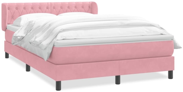 vidaXL Boxspringbett mit Matratze Rosa 140x210 cm Samt 3317780