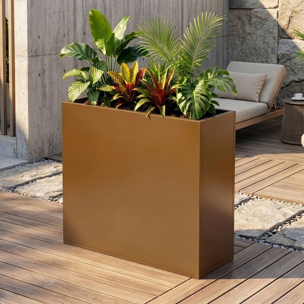 Pflanzkübel Vaargel 82x90x30 cm verzinkter Stahl Braun [casa. pro]