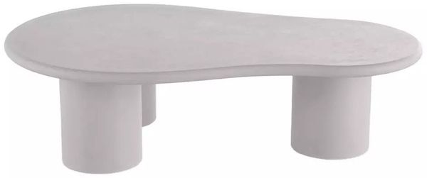 yourhouse24 Couchtisch Design MONTE 130x80cm, Mikrozement Grau, Organische Form (1 Tisch), Breite 130 cm