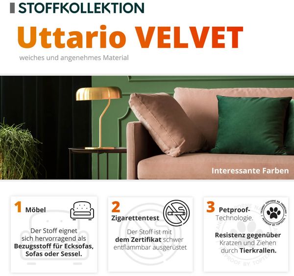 Polsterhocker Niko Klein (Farbe: Uttario Velvet 2951) Bild 5