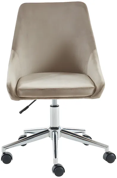 Vente-unique - Bürostuhl höhenverstellbar - Samt - Beige - MASURIE