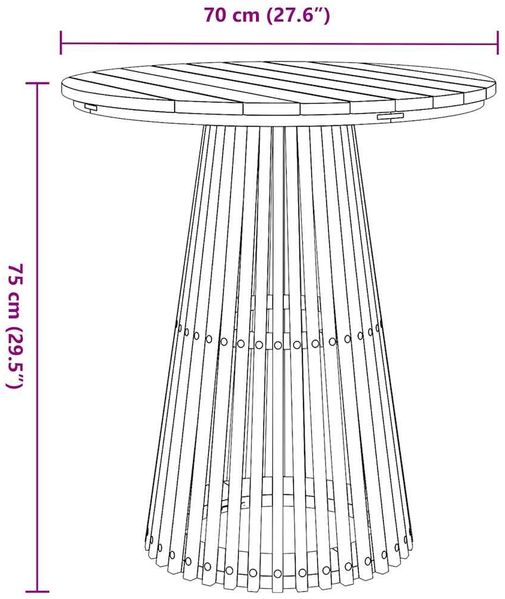 Gartentisch, Beistelltisch, Balkontisch Braun 70 x 70 x 75 cm Massivholz Teak Bild 7