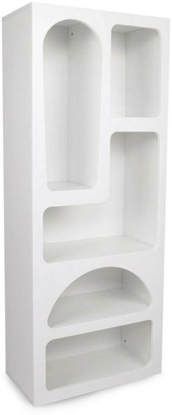 Dmora Kommode Arsenio, Wohnzimmerbuffet, Wohnzimmer-Sideboard, Moderne Küchen-Speisekammer, 60x32h150 cm, Weiß