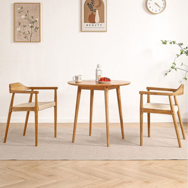LIM HOME Esszimmerstuhl SW010 (Packung, 2 St), FSC®Eichenholzrahmen mit Sitzfläche aus Papierseil, einfache Montage