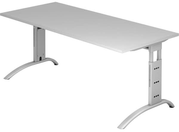 Schreibtisch FS19 C-Fuß 180x80 cm Grau Gestellfarbe: Silber