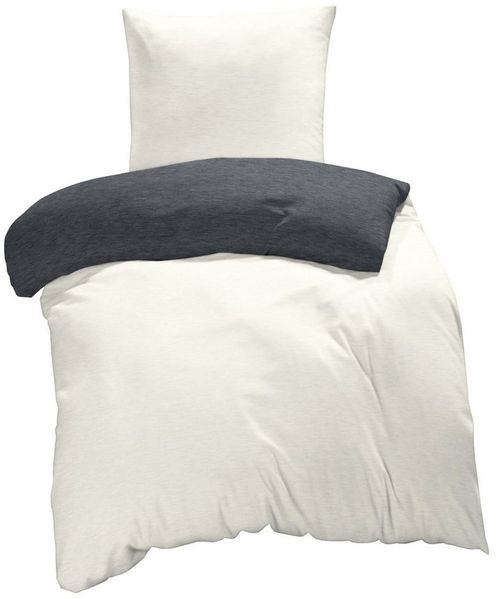 One Home Bettwäsche Melange, Flanell, 3 teilig, modern meliert, Baumwolle kuschelig warme weiche Biber Winter
