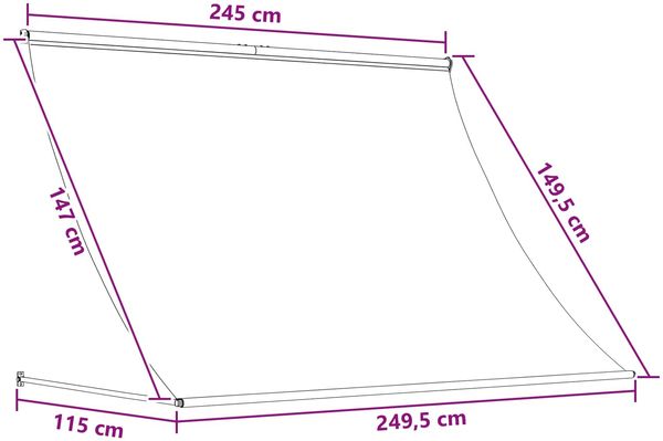 vidaXL Markise Hellgrau 250 x 150 cm 42037103 Bild 7
