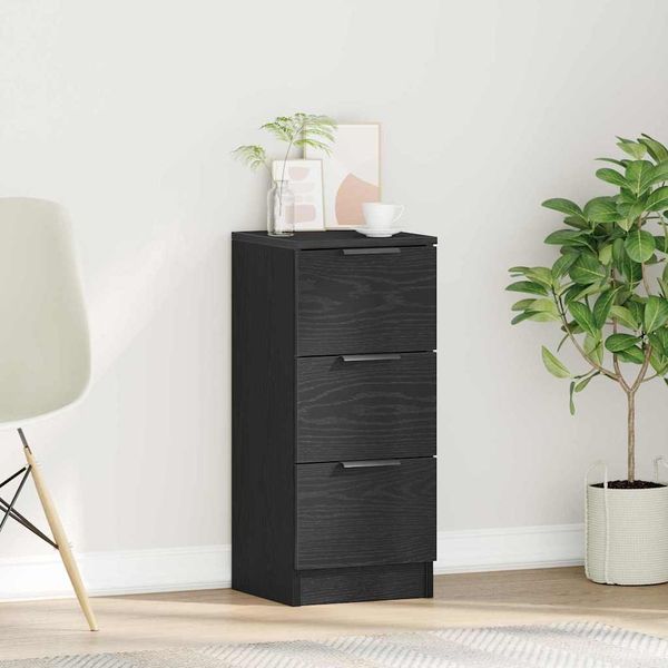 vidaXL Sideboard Schwarz Eichen-Optik 30 x 30 x 70 cm Holzwerkstoff 862774