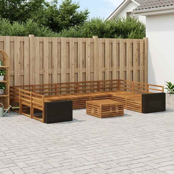 vidaXL Outdoor-Sofagarnitur 10 pcs Natur Massivholz Akazie 3383872