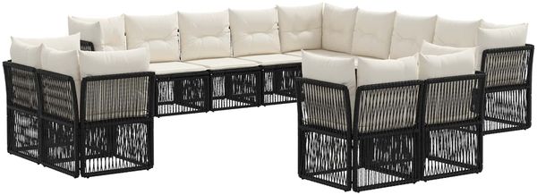 vidaXL Gartensofa-set 13 pcs Schwarz Poly-Rattan 3434434