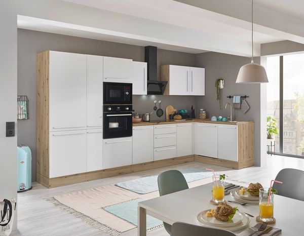 KOCHSTATION Winkelküche Florida, Stellbreite 370x175 cm, wahlweise mit E-Geräten, mit Softclose für Türen und Schubkästen