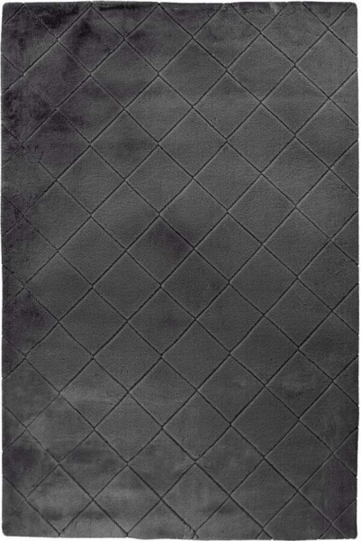 Carpet City Hochflor-Teppich Moment, rechteckig, Höhe: 31 mm, besonders weich, Kaninchen Fell Haptik, 3D-Effekt, Rauten, Wohnzimmer Bild 2