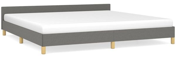 Bettgestell mit Kopfteil Dunkelgrau 200x200 cm Stoff [347440] Bild 2