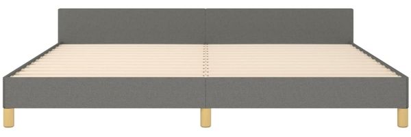 Bettgestell mit Kopfteil Dunkelgrau 200x200 cm Stoff [347440] Bild 5