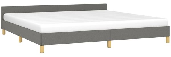 Bettgestell mit Kopfteil Dunkelgrau 200x200 cm Stoff [347440] Bild 3