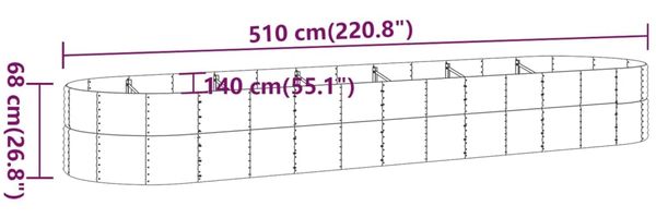 vidaXL Hochbeet Pulverbeschichteter Stahl 510x140x68 cm Silbern 319117 Bild 6