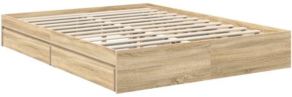 vidaXL Aufbewahrungsbett Sonoma-Eiche 150x200 cm Holzwerkstoff 3413494 Bild 5