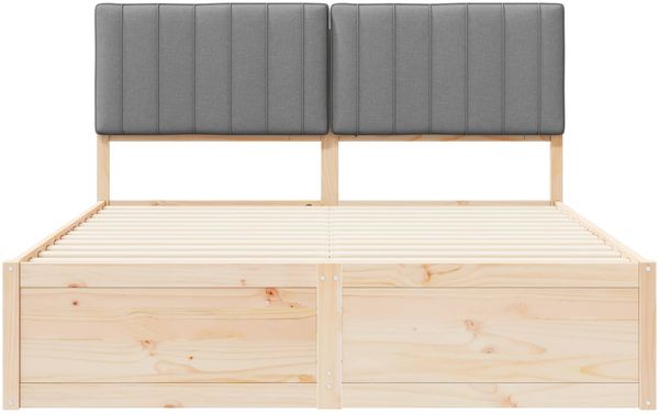 vidaXL Bettgestell mit gepolstertem Kopfteil Hellgrau 150 x 200 cm 3398224 Bild 5