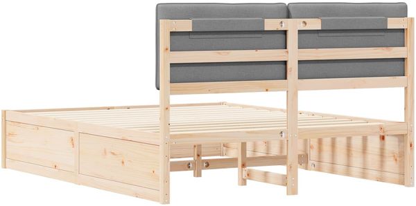 vidaXL Bettgestell mit gepolstertem Kopfteil Hellgrau 150 x 200 cm 3398224 Bild 7