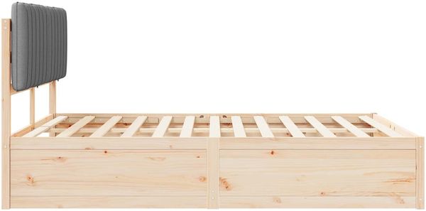 vidaXL Bettgestell mit gepolstertem Kopfteil Hellgrau 150 x 200 cm 3398224 Bild 6