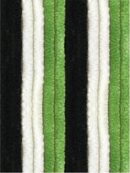 Flauschvorhang 56x185cm ( Schwarz-Grün-Weiß ), perfekter Insekten- und Sichtschutz für Ihren Wohnwagen / Caravan, viele Farben erhältlich