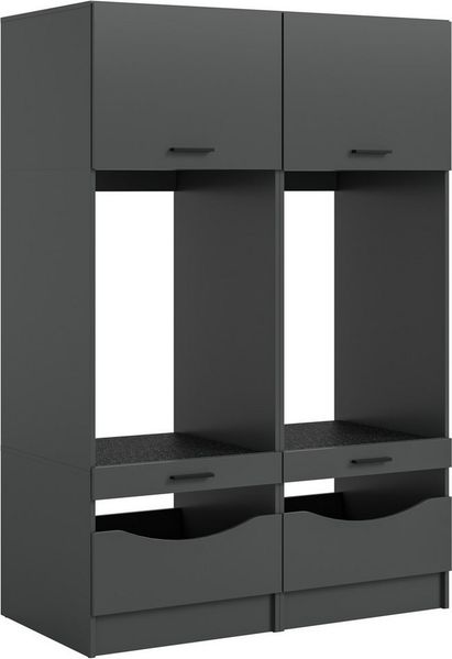 welltime Mehrzweckschrank-Set FALAS, 2-teilig, Hauswirtschaftsraum Set, Breite 133 cm, (Set, 2-St, bestehend aus: 2x Waschmaschinenumbauschrank, in verschiedenen Farben), Kombination, Waschmaschinenumbau, Waschmaschinenschrank, Wäschekammer