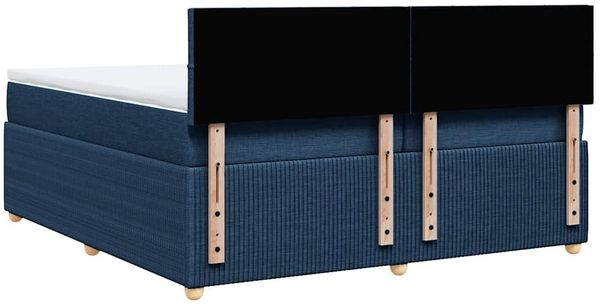 vidaXL Boxspringbett mit Matratze Blau 200x200 cm Stoff 3289869 Bild 8
