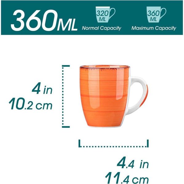 6-teiliges vancasso BONITA Kaffeetassen Set Steingut 360ml Henkel Bild 2
