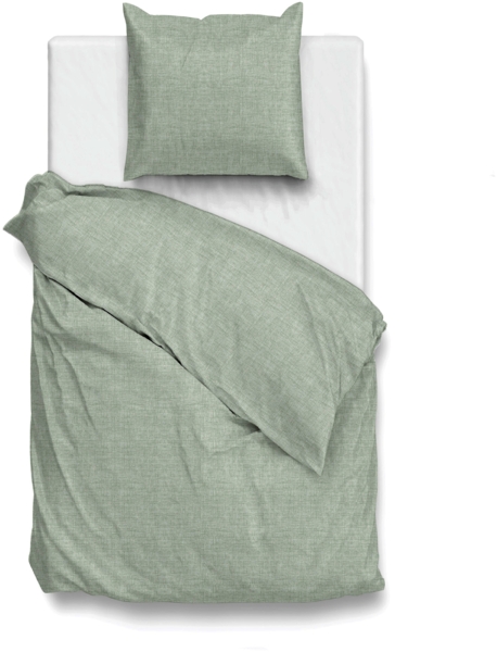 Zo! Home Cotton Bettwäsche 155x220 cm Lino Moss Green moosgrün meliert uni