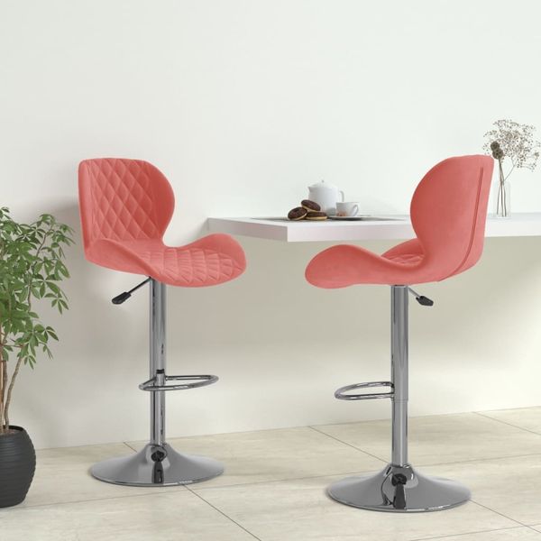 vidaXL Barhocker 2 Stk. Rosa Samt [334916]