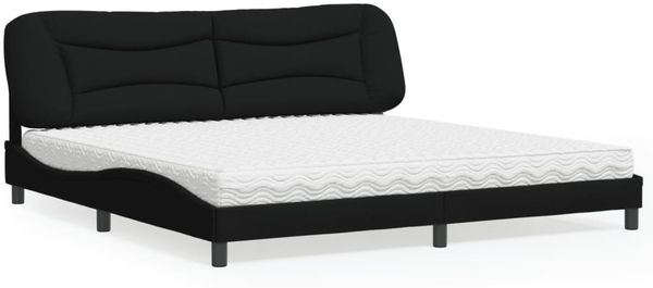 vidaXL Bett mit Matratze "Hvar" Schwarz 200x200 cm Stoff 3208557
