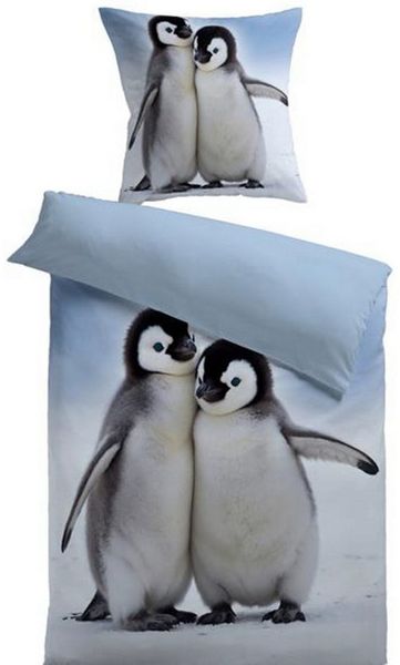 MESANA Bettwäsche Microfaser, Microfaser, Wndebettwäsche, Pinguin