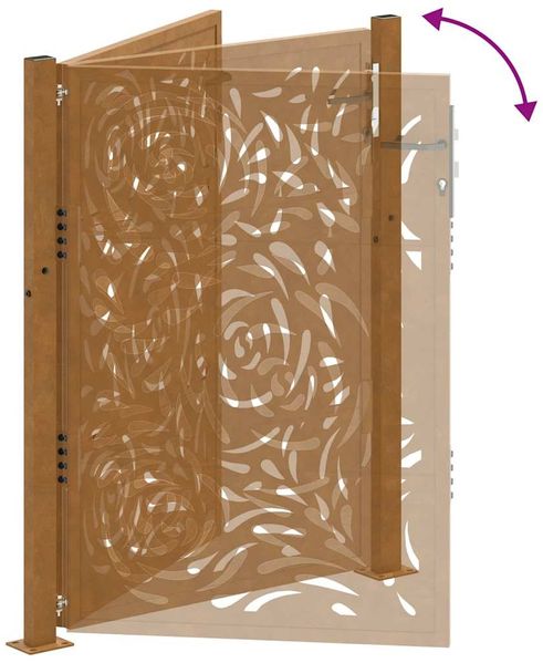 vidaXL Gartentor 100x125 cm Verwitterungsstahl Flammendesign 4100995 Bild 8