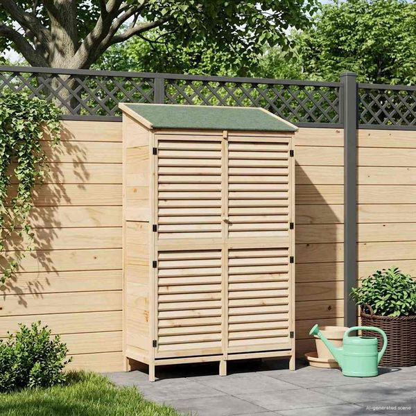 vidaXL Garten Shed Natur 106 x 56 x 176,5 cm Massivholz aus Fichte 42033464