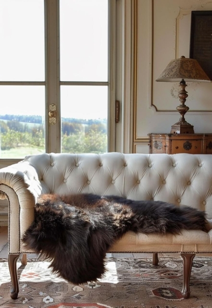 Lammfell Natur Farben Farbe: Espresso | Größe: 120-130 Bild 3