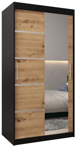 ABIKS MÖBEL Schwebetürenschrank Verona 2 Schlafzimmerschrank, mit Spiegel, Kleiderstange und Regalen